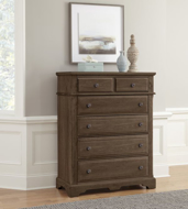 Picture of COBBLESTONE OAK 5 DRAWER CHEST