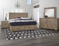 Picture of NATURAL KING MANSION BED WITH FOOTBOARD STORAGE