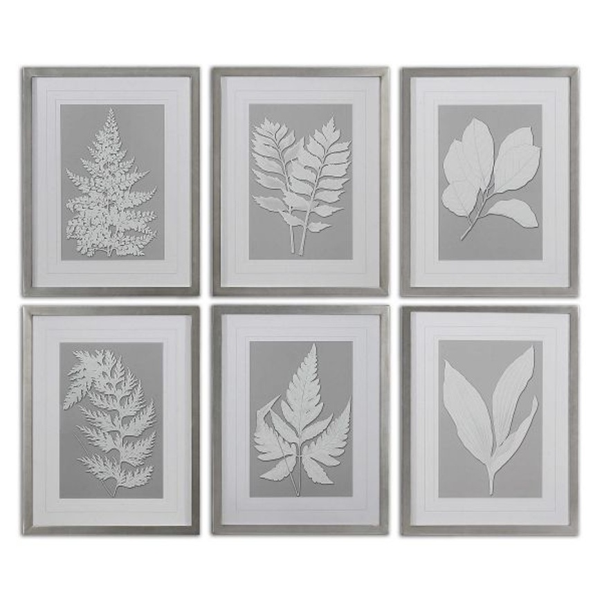 Picture of MOONLIGHT FERNS FRAMED PRINTS, SET OF 6