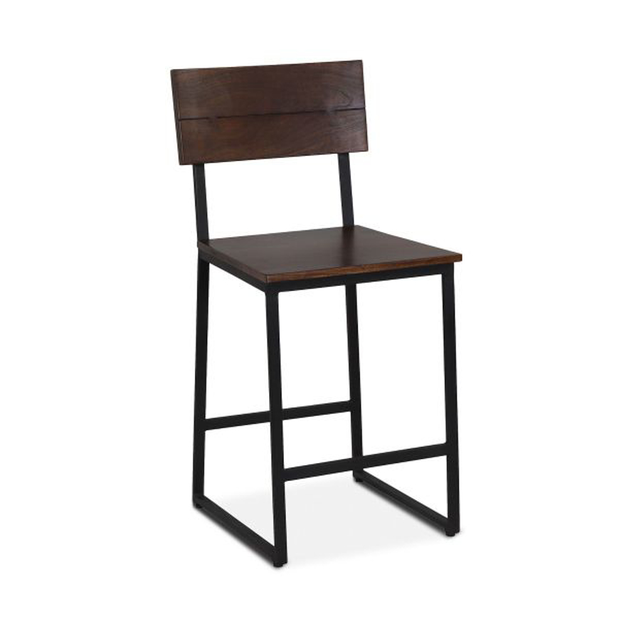 Picture of MOZAMBIQUE WOOD AND IRON COUNTER CHAIR IN WALNUT