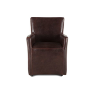 Picture of PEABODY BROWN LEATHER WHEELED ARMCHAIR