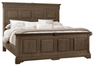 Picture of COBBLESTONE OAK QUEEN MANSION BED WITH DECORATIVE SIDE RAILS