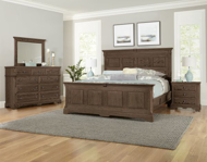 Picture of COBBLESTONE OAK QUEEN MANSION BED WITH DECORATIVE SIDE RAILS