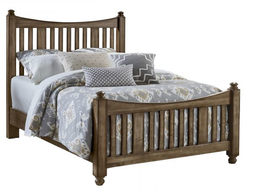 Picture of MAPLE SYRUP QUEEN SLAT POSTER BED WITH SLAT POSTER FOOTBOARD