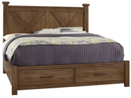 Picture of COOL RUSTIC QUEEN SIZE X BED WITH FOOTBOARD STORAGE