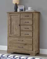 Picture of NATURAL STANDING CHEST 6 DRAWERS WITH 1 DOOR