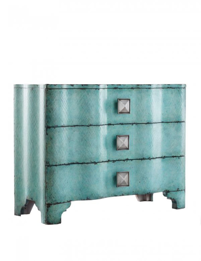 Show details for MELANGE TURQUOISE CRACKLE CHEST Picture of MELANGE TURQUOISE CRACKLE CHEST