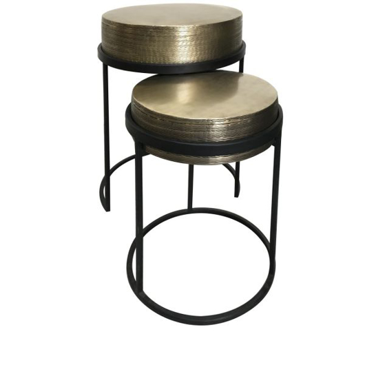 Show details for HUDSON BRASS NESTING TABLES Picture of HUDSON BRASS NESTING TABLES
