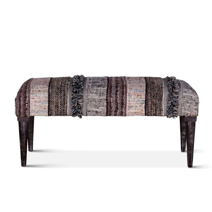 Picture of MARRAKECH BENCH 42" FLUFFY BLACK