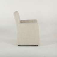 Picture of PEABODY OFF-WHITE LINEN WHEELED ARMCHAIR