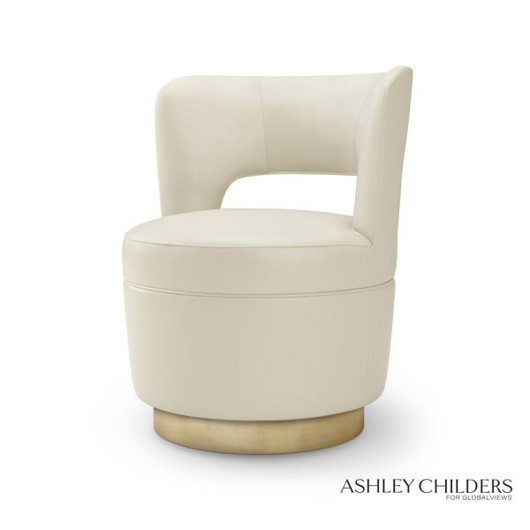 Show details for STELLA SWIVEL CHAIR - MILK LEATHER Picture of STELLA SWIVEL CHAIR - MILK LEATHER