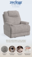 Picture of ZECLINER MODEL 1 POWER LIFT RECLINER WITH POWER HEADREST AND LUMBAR IN DOVE