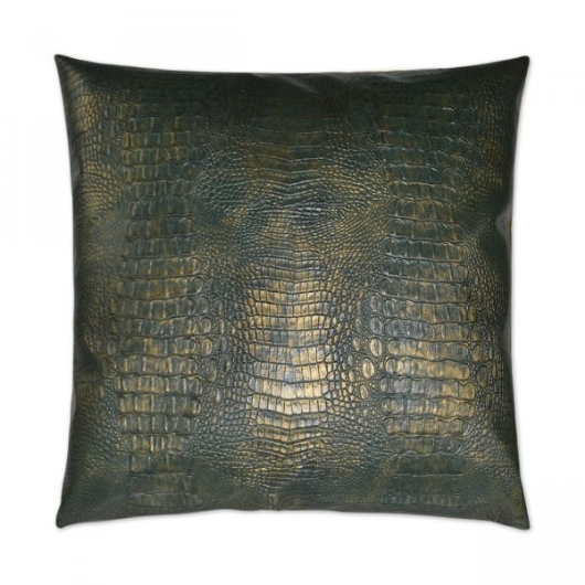 Show details for GILDED GATOR EMERALD PILLOW Picture of GILDED GATOR EMERALD PILLOW