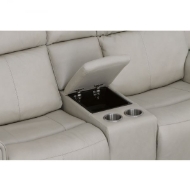 Picture of BARNETT LEATHER POWER RECLINING LOVESEAT WITH CONSOLE, POWER HEADRESTS & LUMBAR