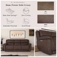 Picture of BEAU FABRIC POWER RECLINING SOFA WITH POWER HEADRESTS