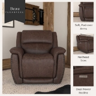 Picture of BEAU FABRIC POWER RECLINER WITH POWER HEADREST
